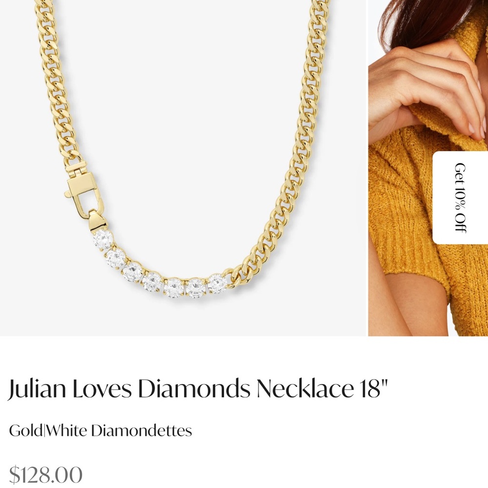 Melinda Maria Gold and White Crystal Necklace